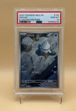 2025 POKEMON MEG EN-MEGA EVOLUTION ILLUSTRATION RARE #140 SNOVER PSA 10 - Image 1