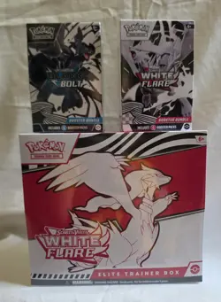 Pokemon TCG Scarlet & Violet White Flare ETB + 2 Booster Bundles - Image 1
