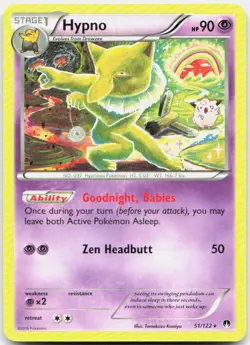 Pokemon TCG Hypno XY - BREAKpoint Rare 51/122 - Image 1