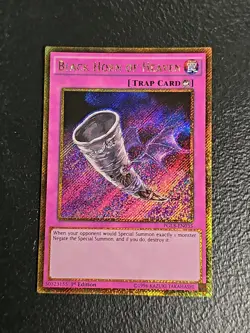 YuGiOh Black Horn of Heaven Gold Secret Rare 1st Edition PGL3-EN035 - Image 1