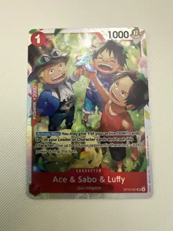 Ace & Sabo & Luffy OP13-007 Super Rare Carrying On His Will One Piece Near Mint - Image 1