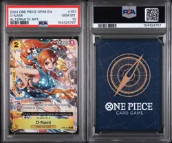 Bandai One Piece OP06 Wings of the Captain O-Nami OP06-101 Alt Art Foil PSA 10 - Image 3