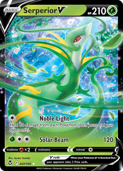 Serperior V 7/195 Rare Holo V | Silver Tempest | Pokemon Card - Image 1