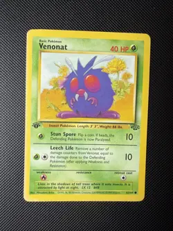 NM Venonat 63/64 1st edition Jungle Common Pokemon Card - Image 1