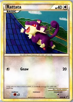 Pokemon Card - Rattata 64/90 HGSS Undaunted 2010 Common Moderately Played - Image 1