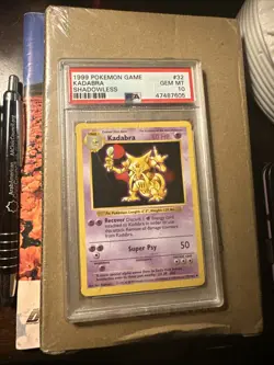 Pokemon PSA 10 GEM MINT Kadabra 1st Edition Base Set Shadowless 1999 Card 32/102 - Image 1