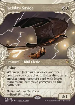 MTG Bloomburrow *FOIL* SHOWCASE R Jackdaw Savior #0296 - Image 1