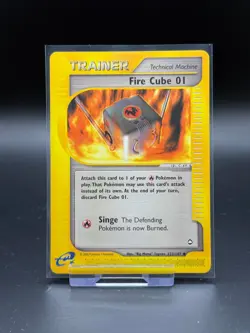 Fire Cube 01 122/147 Aquapolis LP Pokemon Card TCG Vintage e-Reader - Image 1