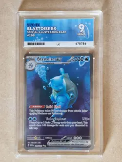 Pokemon TCG Blastoise EX Scarlet Violet 151 Card 200/165 Grade Ace 9 - Image 1