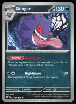 Gengar 057/091 Uncommon Paldean Fates Pokemon NM - Image 1