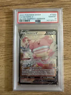 Pokemon Blissey V TG22 PSA 10 GEM MT Silver Tempest 2022 Deutsch - Image 1