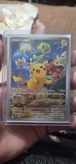 Pokemon TCG Pikachu 027 Promo Holo Black Star Paldea Evolved - Image 1