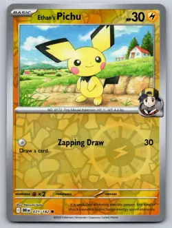 Ethan's Pichu 071/182 Common Destined Rivals Pokemon Reverse Holo Near Mint - Image 1