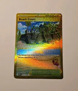 Pokemon Beach Court 263/182 Gold Secret Rare Paradox Rift NM - Image 1
