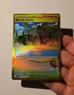 Pokemon Beach Court 263/182 Gold Secret Rare Paradox Rift NM - Image 3