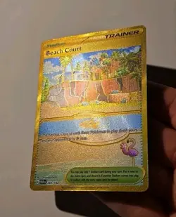 Pokemon Beach Court 263/182 Gold Secret Rare Paradox Rift NM - Image 4