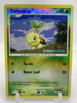 Turtwig Diamond and Pearl Burger King Stamped Holo 103/130 Pokemon - Image 1
