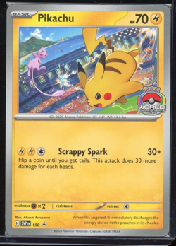 2024 Pokemon World Championships Pikachu w/ Mew 190 Black Star Promo Sealed - Image 1