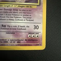 Wizards of the Coast Alakazam Base Set 1/102 Holo Rare Stage 2 80 HP 1999 - Image 4
