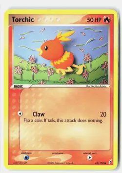 Torchic 65/100 Common Crystal Guardians Pokemon Lightly Played Sachiko Adachi - Image 1