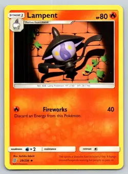 LAMPENT 29/236 UC UNIFIED MINDS POKEMON MP ADACHI - Image 1