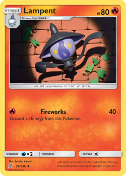 LAMPENT 29/236 UC UNIFIED MINDS POKEMON MP ADACHI - Image 4