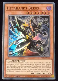 Hecahands Breus PHRE-EN005 Super Rare Yugioh Phantom Revenge - Image 1