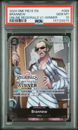 2024 ONE PIECE ONLINE REGIONALS PACK 2024 VOL.1 WINNER #089 BRANNEW PSA 10 - Image 1