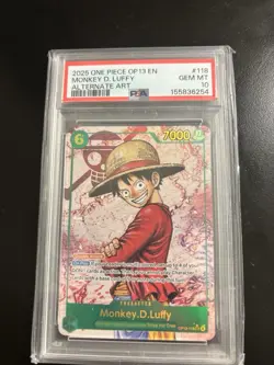 2025 ONE PIECE OP13-CARRYING ON HIS WILL ALTERNATE ART MONKEY D. LUFFY PSA 10 - Image 1