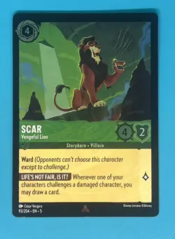 Disney Lorcana Shimmering Skies Scar Vengeful Lion 93/204 Foil - Image 1