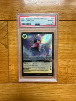 2024 DISNEY LORCANA EN D23-D23 EXPO PROMO MICKEY MOUSE - PLAYFUL SORCERER PSA 10 - Image 1