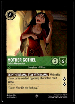 Disney Lorcana The First Chapter Mother Gothel Selfish Manipulator Non Foil - Image 1