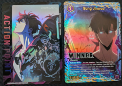 Sung JinWoo Winner/Union Arena Solo Leveling Action Point Card AP01 Foil Promo - Image 1