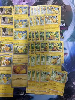 100x Pikachu Pokemon TCG Non Holo Card Lot - As Shown - Multiples - Various Sets - Image 3