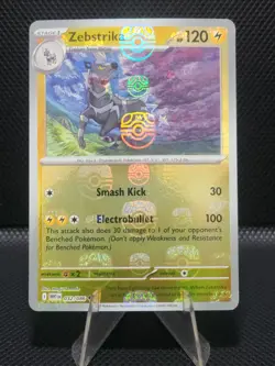 Zebstrika (Master Ball) 032/086 SV White Flare Holo Uncommon Pokemon TCG Card NM - Image 1