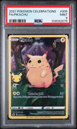 2021 POKEMON CELEBRATIONS #005 FULL ART/PIKACHU PSA 9 - Image 1