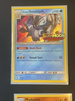 4 Pokemon TCG Promo Cards SM18-21 Alolan Sandslash Oricorio Mudsdale Drampa - Image 2