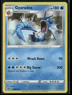 Gyarados 040/192 Holo Rare Rebel Clash Pokemon Holo Lightly Played - Image 1