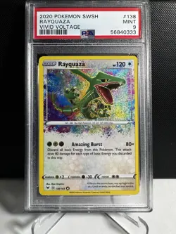 Pokemon! PSA 9 Rayquaza 138/185 - Amazing Rare - Vivid Voltage - Mint - Image 1