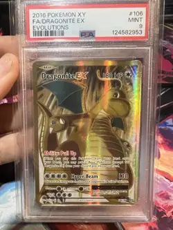 Pokemon TCG: PSA 9 2016 Pokemon XY Evolutions #106 FA Dragonite EX Holo - Image 1