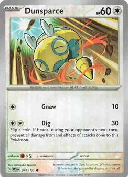 Dunsparce 079/131 Prismatic Evolutions Pokemon Masterball Pattern Near Mint - Image 1