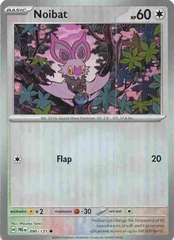 Noibat 090/131 Common Prismatic Evolutions Pokemon Masterball Near Mint - Image 1