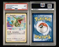2020 POKEMON RAYQUAZA #138 SWORD & SHIELD VIVID VOLTAGE PSA 9 MINT - Image 3
