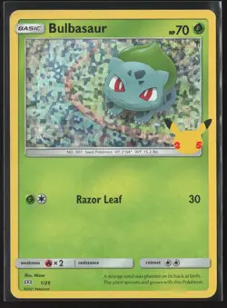 Bulbasaur 001/025 Promo McDonald's 25th Anniversary Pokemon Holo NM - Image 1