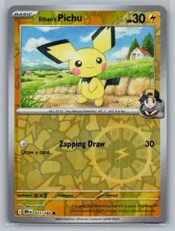 Ethan's Pichu 071/182 Common Destined Rivals Pokemon Reverse Holo Near Mint - Image 1