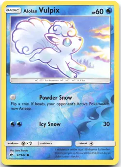 Alolan Vulpix 27/147 Common Burning Shadows Pokemon Reverse Holo Near Mint - Image 1