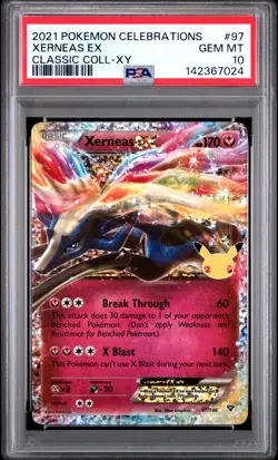 2021 Pokemon Celebrations Classic Collection #97 Xerneas Ex PSA10 - Image 1