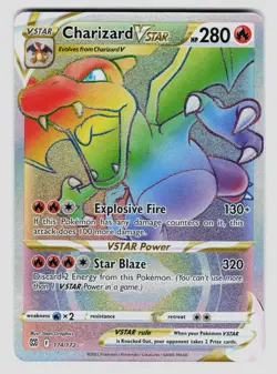 Pokemon Charizard VSTAR (Secret) Secret Rare SWSH09: Brilliant Stars 174/172 NM - Image 1