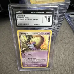 Pokemon TCG Omanyte Delta Species EX Holon Phantoms 74/110 2006 CGC 10 - Image 1