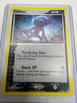 VINTAGE POKEMON SABLEYE 31/110 EX HOLON PHANTOMS-RARE REVERSE HOLO-STAMPED LP - Image 1